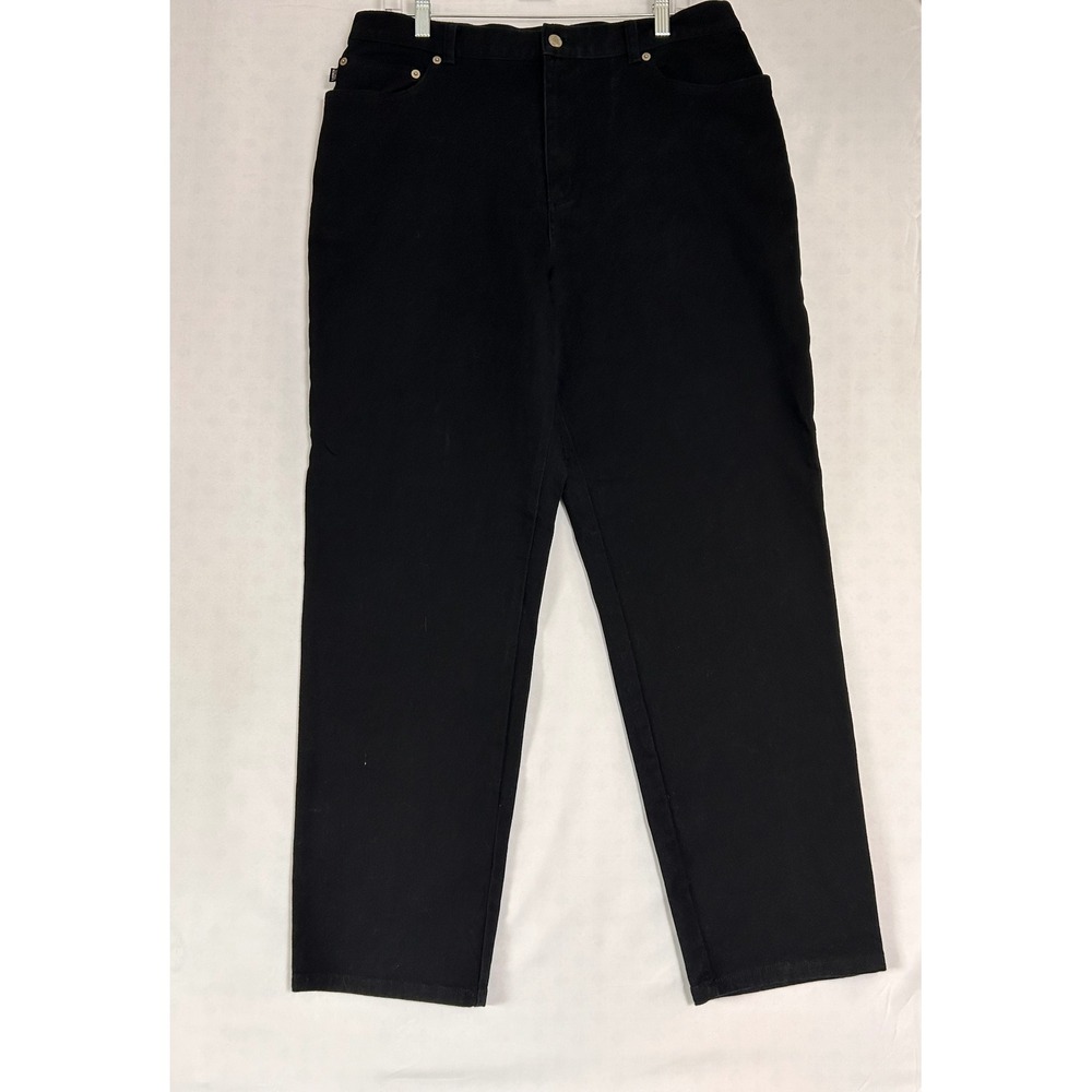 Ralph Lauren Lauren Jeans Co Mens Black Denim Straight Leg Pants Size 16 36x30